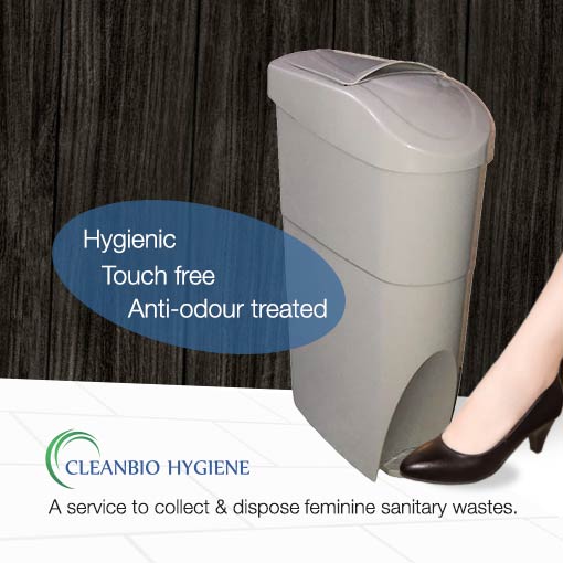 Cleanbio's feminine sanitary bins disposal is handled sensitively to avoid inconvenience to washroom users.